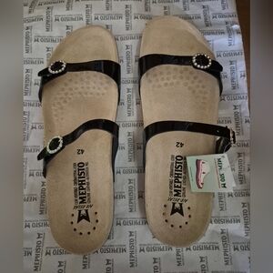 Mephisto Norie Sandals Sz 42 Black NEW
